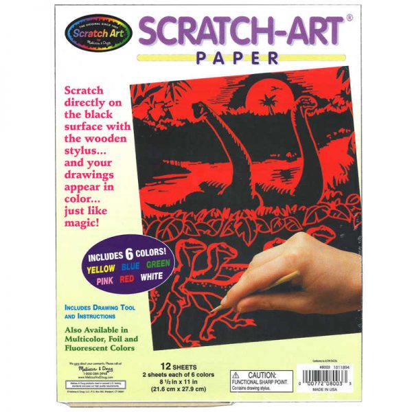 Melissa & Doug Scratch Art Paper Solid Color Assortment, 12 Sheets