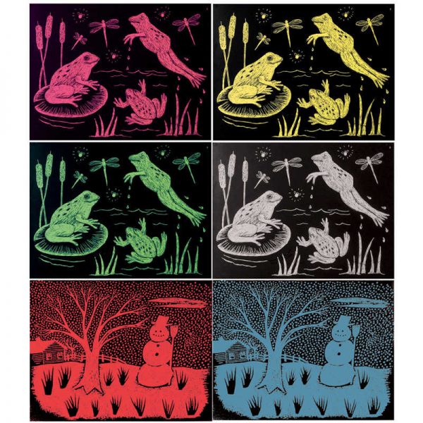 Melissa & Doug Solid Color Scratch-Art® Paper, Assorted, 60 Sheets