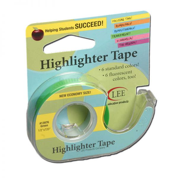 Lee Products Removable Highlighter Tape, Green