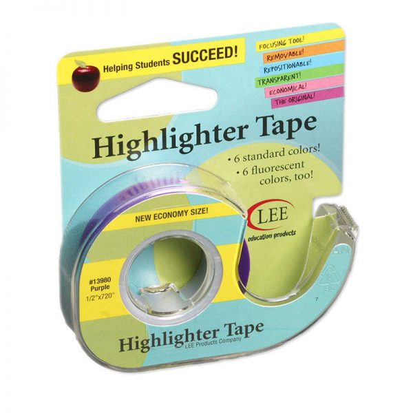 Lee Products Removable Highlighter Tape, Purple