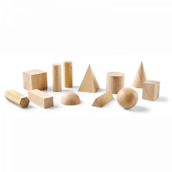Learning Resources Wooden Geometric Solids, 12/pkg