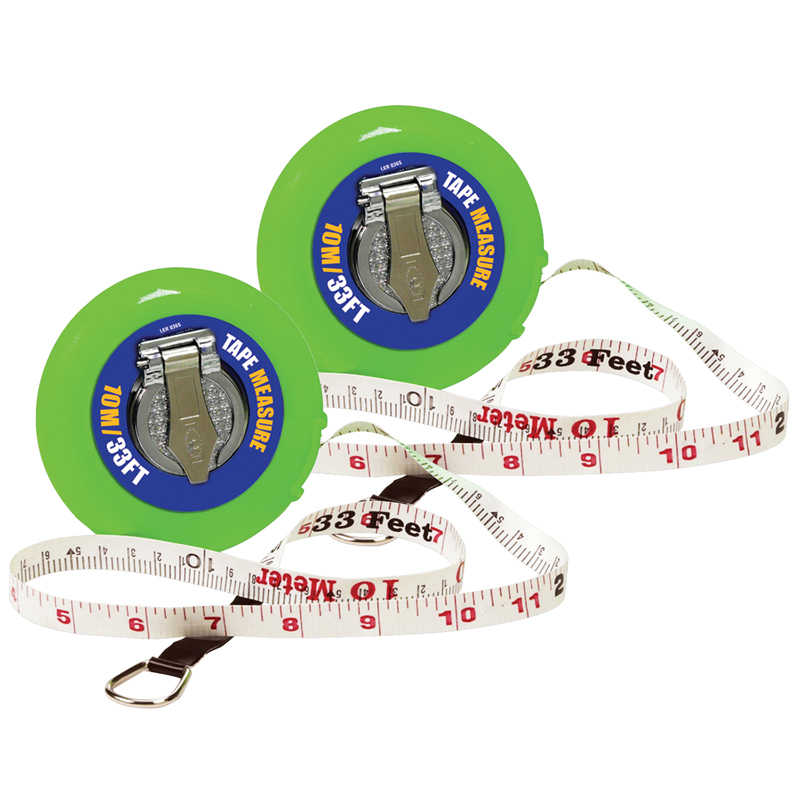 Learning Resources Wind-Up Tape Measure, 33 ft/10m, Pack of 2
