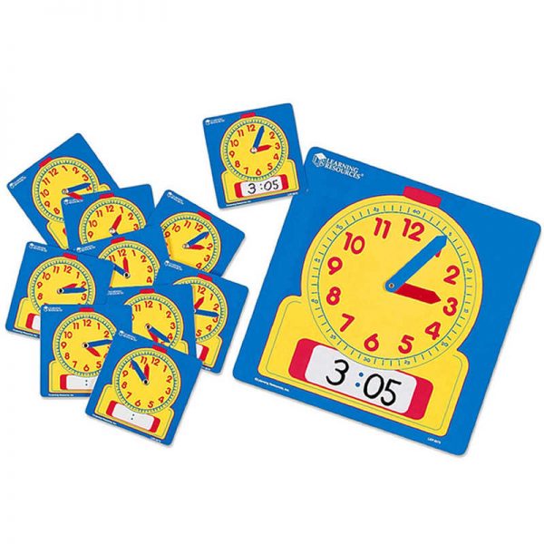 Learning Resources Write & Wipe Demonstration Clock - 12" Square Teaching Clock For Kids Ages 6+