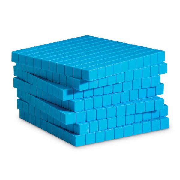 Learning Resources Blue Plastic Base Ten Flat Set, Pack of 10