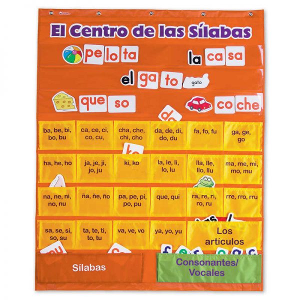Learning Resources El Centro de las silabas Pocket Chart (Spanish Syllables)