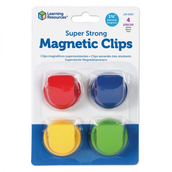 Learning Resources Super Strong Magnetic Clips, Pack of 4