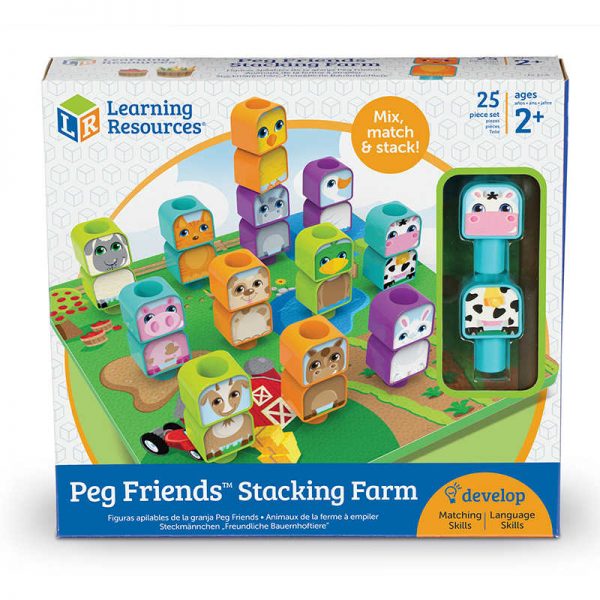 Learning Resources Peg Friends™ Stacking Farm, 25 Pieces