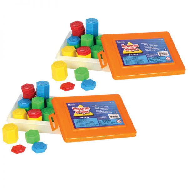 Learning Resources Hexagram Weights, 54 Per Set, 2 Sets