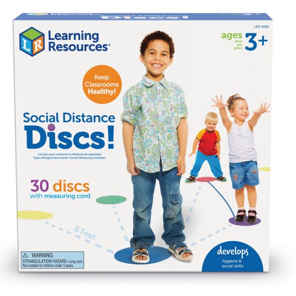 Learning Resources Social Distance Discs!, 30 Discs with Measuring Cord