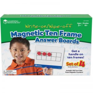 Learning Resources Magnetic Ten Frame Answer Write & Wipe Board Set, 4 Per Pack