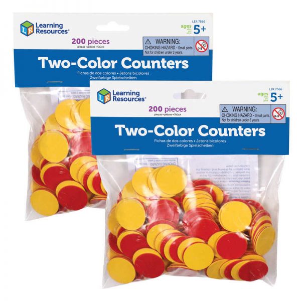 Learning Resources Two-Color Counters, Red and Yellow, 200 Per Pack, 2 Packs