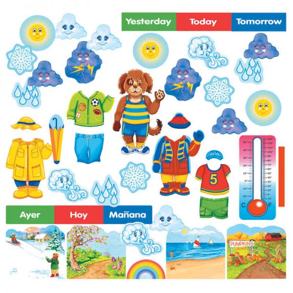 Little Folks Visuals Wally the Weather Dog Flannelboard Set
