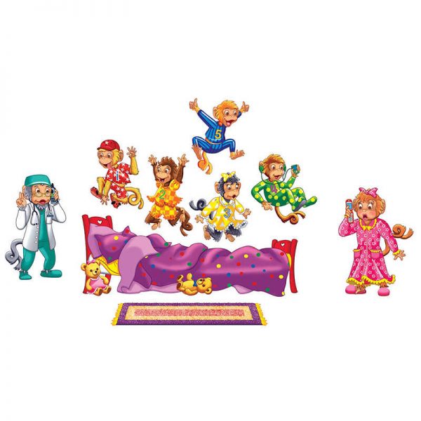 Little Folks Visuals Five Monkeys Jumping on the Bed Flannelboard Set