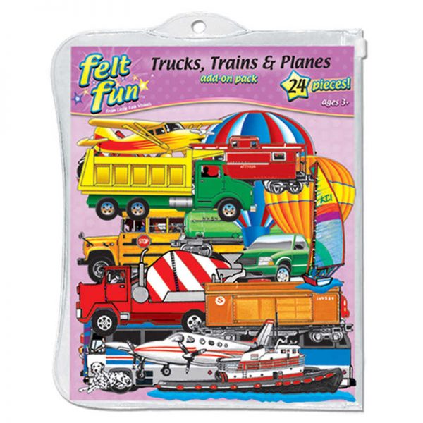 Little Folks Visuals Trains, Trucks, & Planes Flannelboard Set