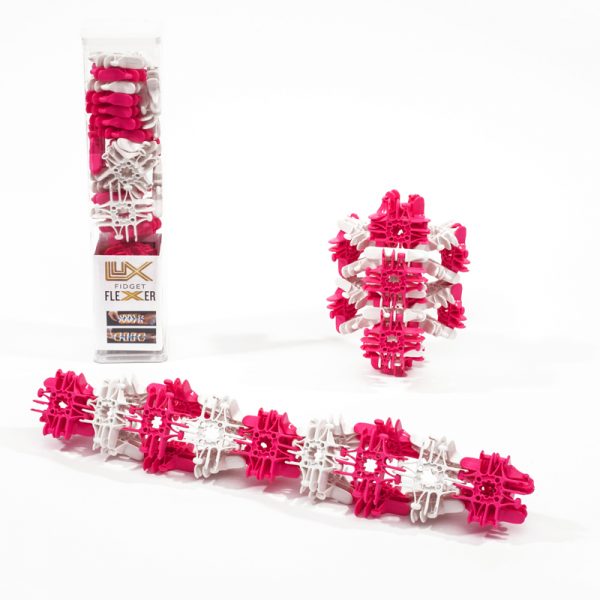 Lux Blox™ Fidget Flexers, Neon Pink/White