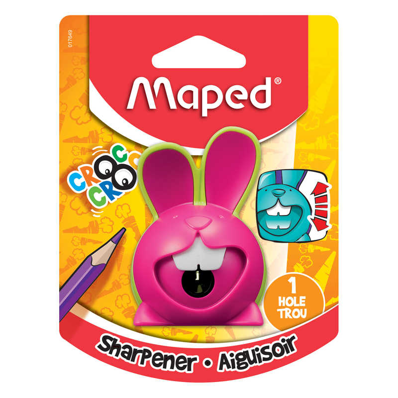 Maped® Croc Croc Innovation 1 Hole Bunny Pencil Sharpener, Pack of 12