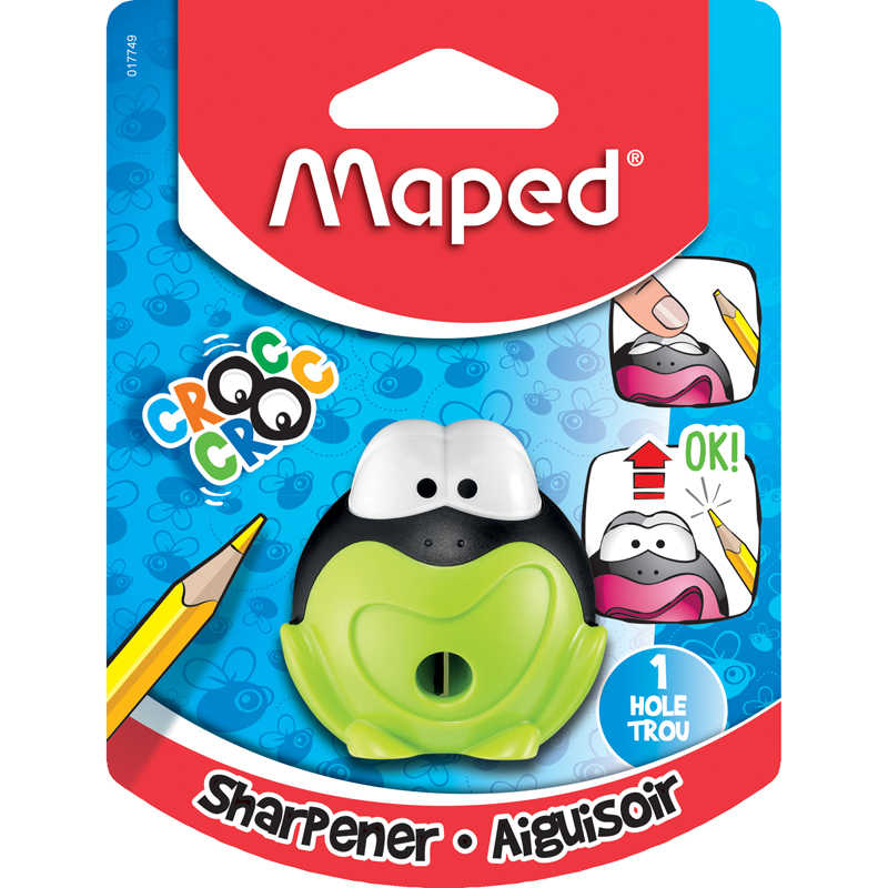 Maped® Croc Croc Innovation 1 Hole Frog Pencil Sharpener, Pack of 12