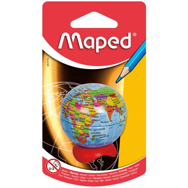 Maped Globe 1-Hole Metal Canister Pencil Sharpener