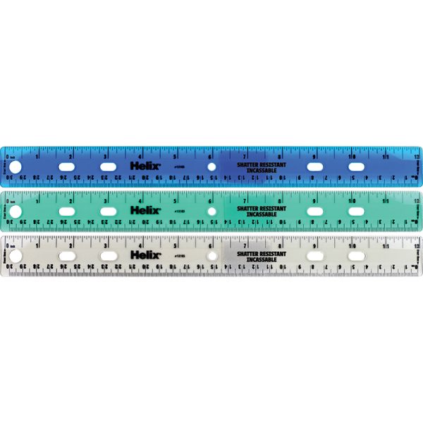 Helix Shatter Resistant Ringbinder Ruler 12" / 30cm