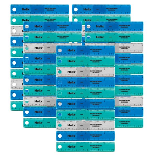 Helix Shatter Resistant Ruler 6" / 15cm, Pack of 50