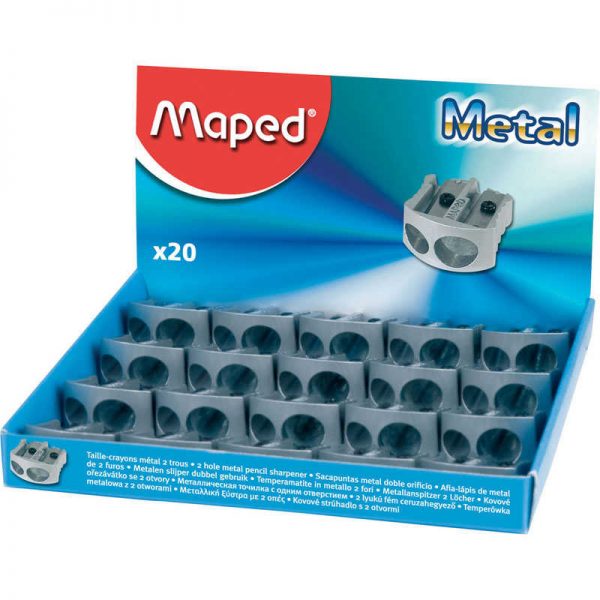 Maped® Classic 2 Hole Metal Sharpener, Display Pack of 20