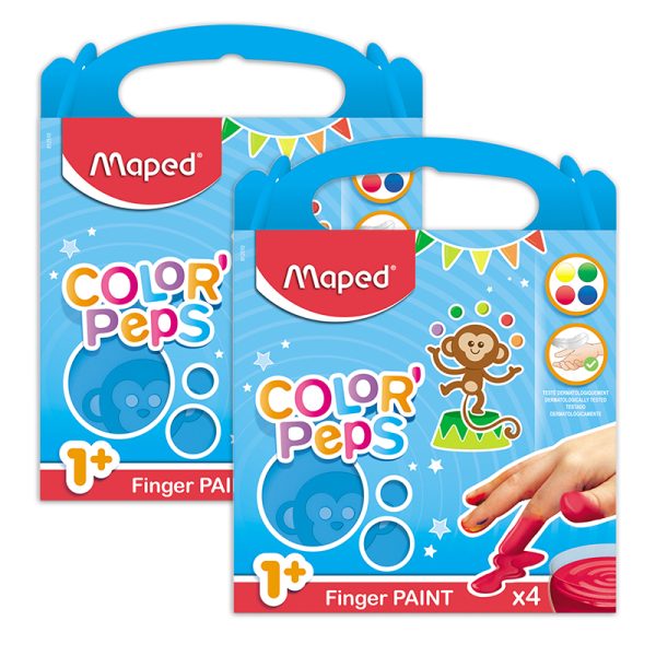 Maped Color'Peps My First Premium Finger Paint, 4 Per Pack, 2 Packs