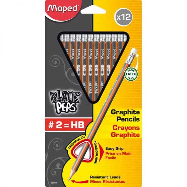 Maped® Black Peps #2 Pencil, Pack of 12