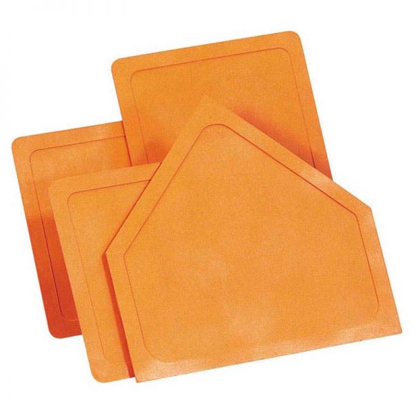 Martin Sports Rubber Throw-Down Home Plate & 3 Base Set, Orange
