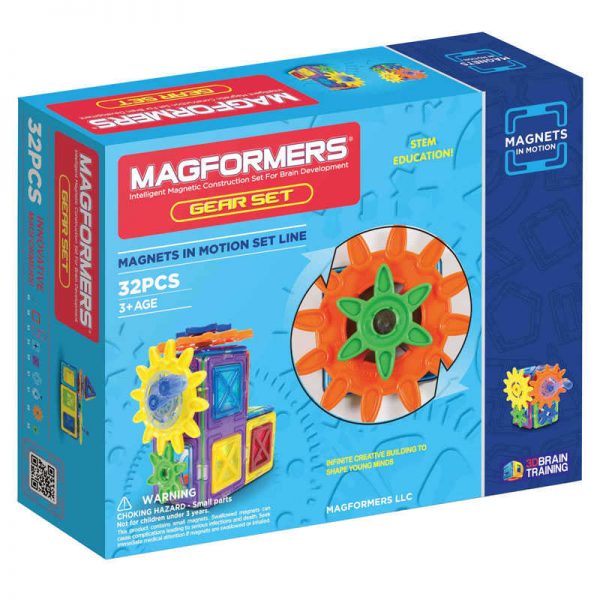 Magformers Magnets in Motion Gear Set, 32-Piece Set