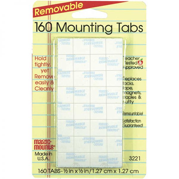 Magic Mounts Removable Tabs, 1/2" x 1/2", Pack of 160