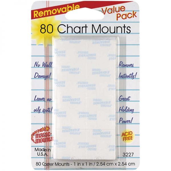 Magic Mounts Removable Chart Tabs, 1" x 1", Pack of 80