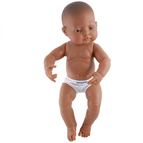 Miniland Educational Anatomically Correct Newborn Doll, 15-3/4", Hispanic Girl