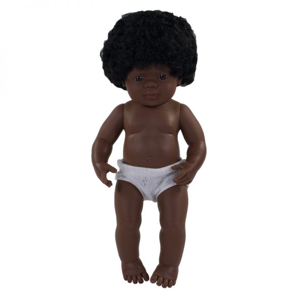 Miniland Educational Anatomically Correct 15" Baby Doll, African-American Girl