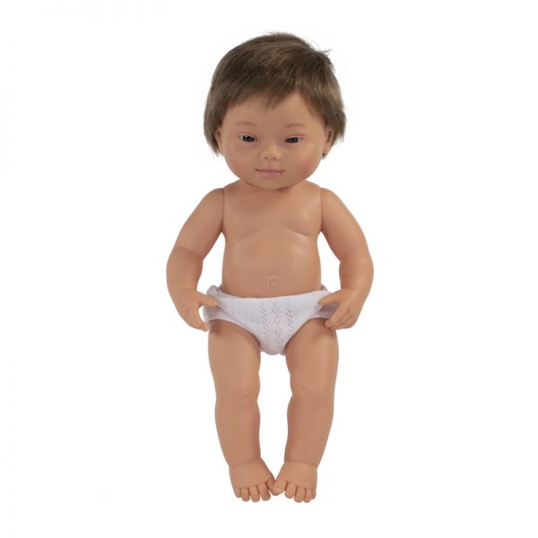 Miniland Educational Anatomically Correct 15" Baby Doll, Down Syndrome Boy