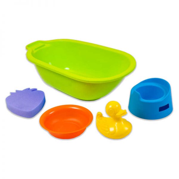Miniland Educational Miniland Doll Bath Tub, 5 Pieces