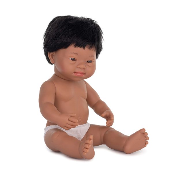 Miniland Educational Anatomically Correct 15" Baby Doll, Down Syndrome Hispanic Boy