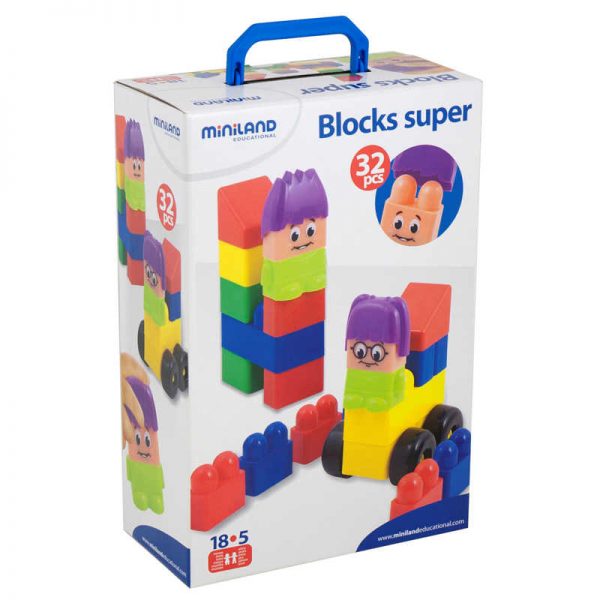 Miniland Educational Miniland Blocks Super, Pack of 32