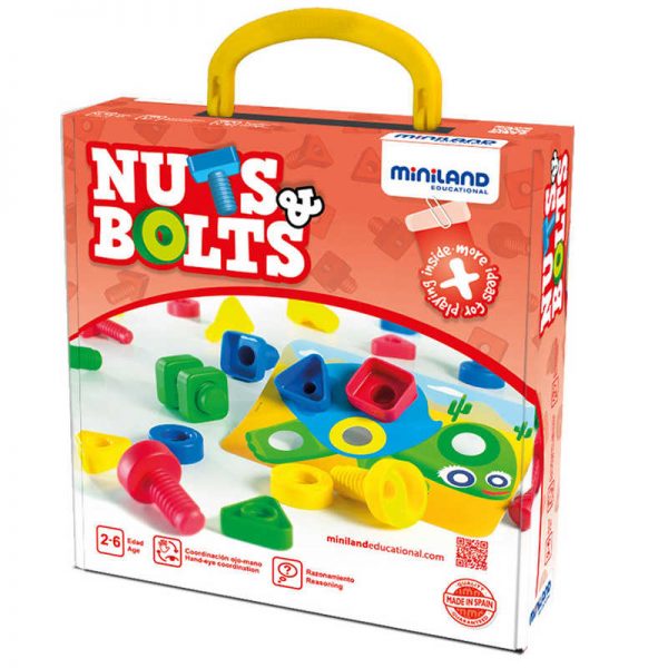 Miniland Educational Nuts & Bolts School Activity Set, 24-Piece Set