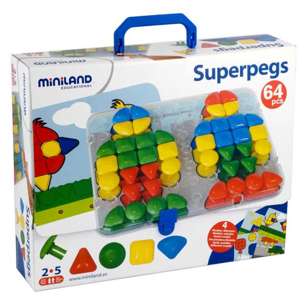Miniland Educational Super Pegs, 69 Pieces
