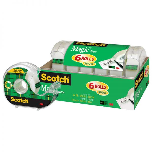 Scotch® Magic™ Tape, 3/4" x 650", Pack of 6