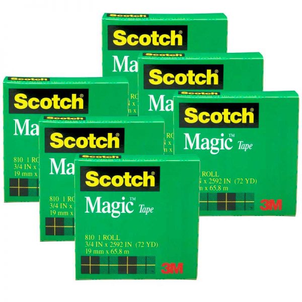 Scotch® Magic™ Tape Refill Rolls, 3/4" x 1296" Per Roll, 6 Rolls