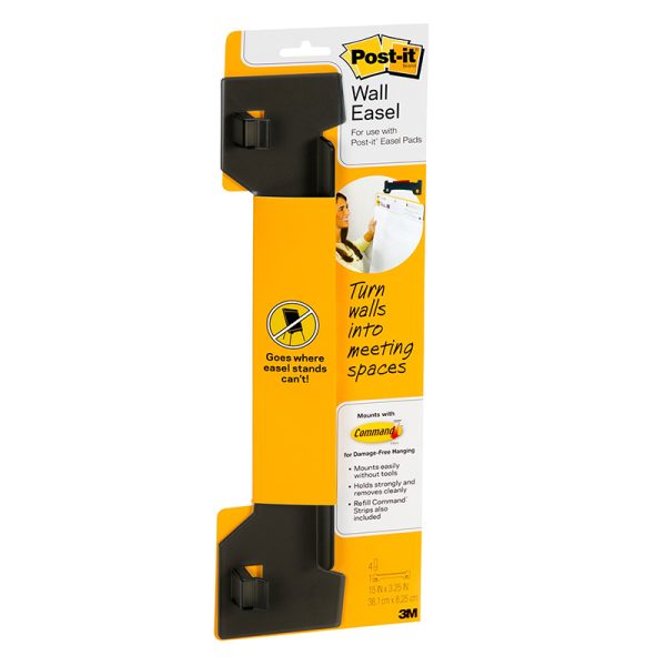 Post-it® Wall Easel, 15 in x 3.25 in, Smoke Gray, Pack of 2