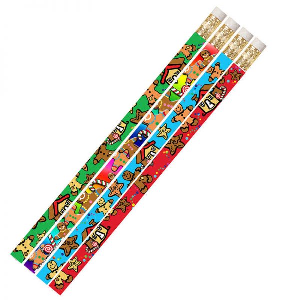 Musgrave Pencil Company Gingerbread Man & Candyland Pencil, 12 Per Pack, 12 Packs