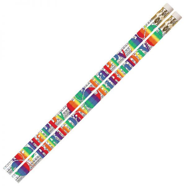 Musgrave Pencil Company Birthday Blitz Motivational Pencils, 12/pkg