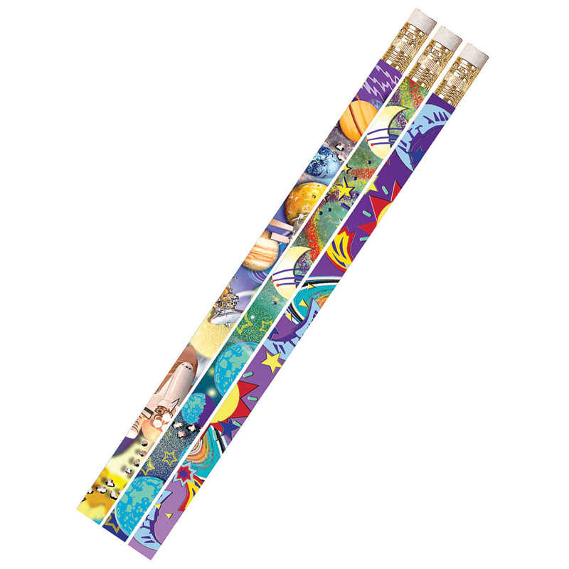 Musgrave Pencil Company Galaxy Galore Motivational/Fun Pencils, 12 Per Pack, 12 Packs