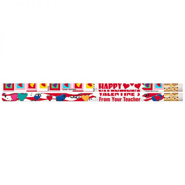 Musgrave Pencil Company Happy Valentine’s From Your Teacher Motivational Pencils, 12/pkg