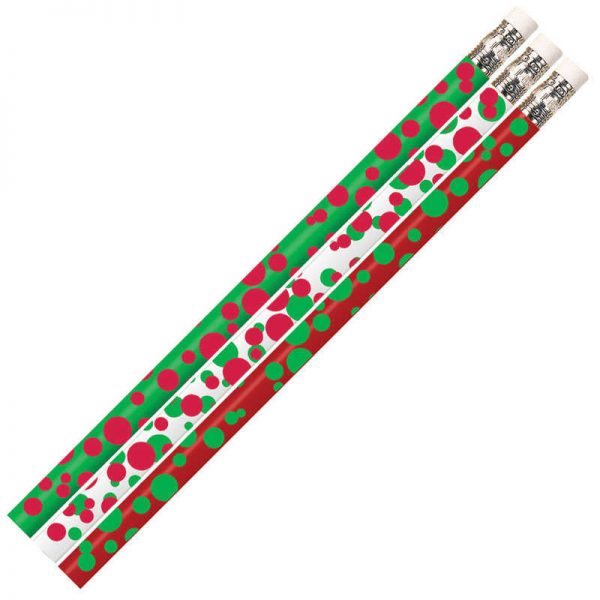 Musgrave Pencil Company Dots of Christmas Fun Pencil, 12 Per Pack, 12 Packs