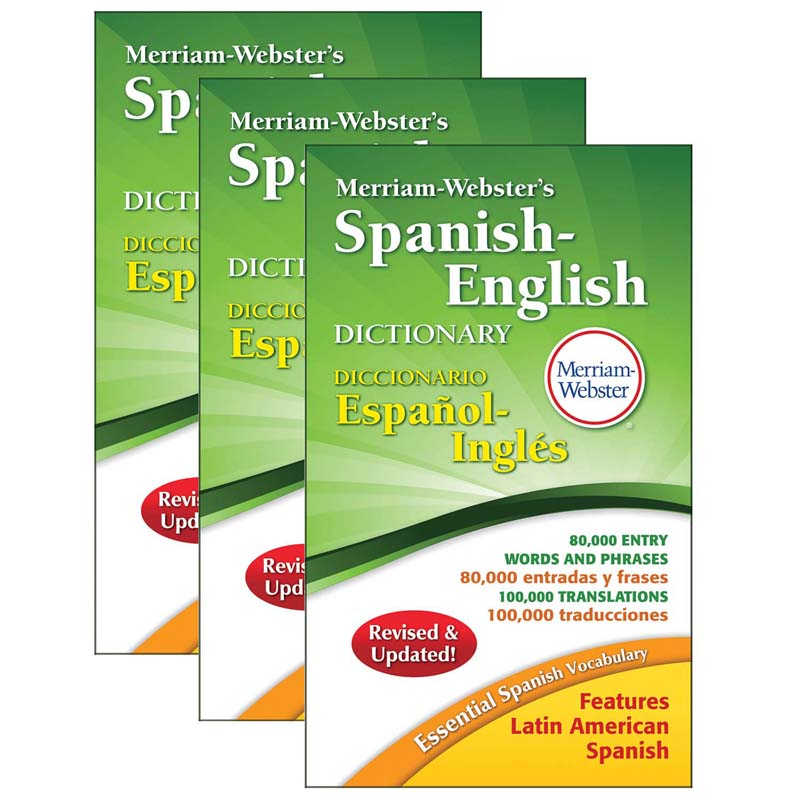 Merriam-Webster Merriam-Webster's Spanish-English Dictionary, Mass Market Paper, Pack of 3