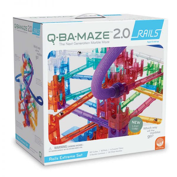 MindWare® Q-BA-MAZE™ 2.0 Rails Extreme, Marble Maze Building Set, 138 Pieces