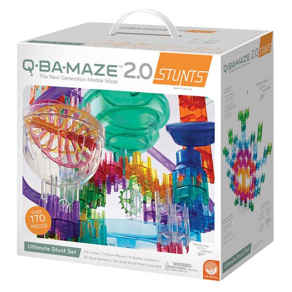 MindWare® Q-BA-MAZE™ 2.0 Ultimate Stunt, Marble Maze Building Set, 203 Pieces